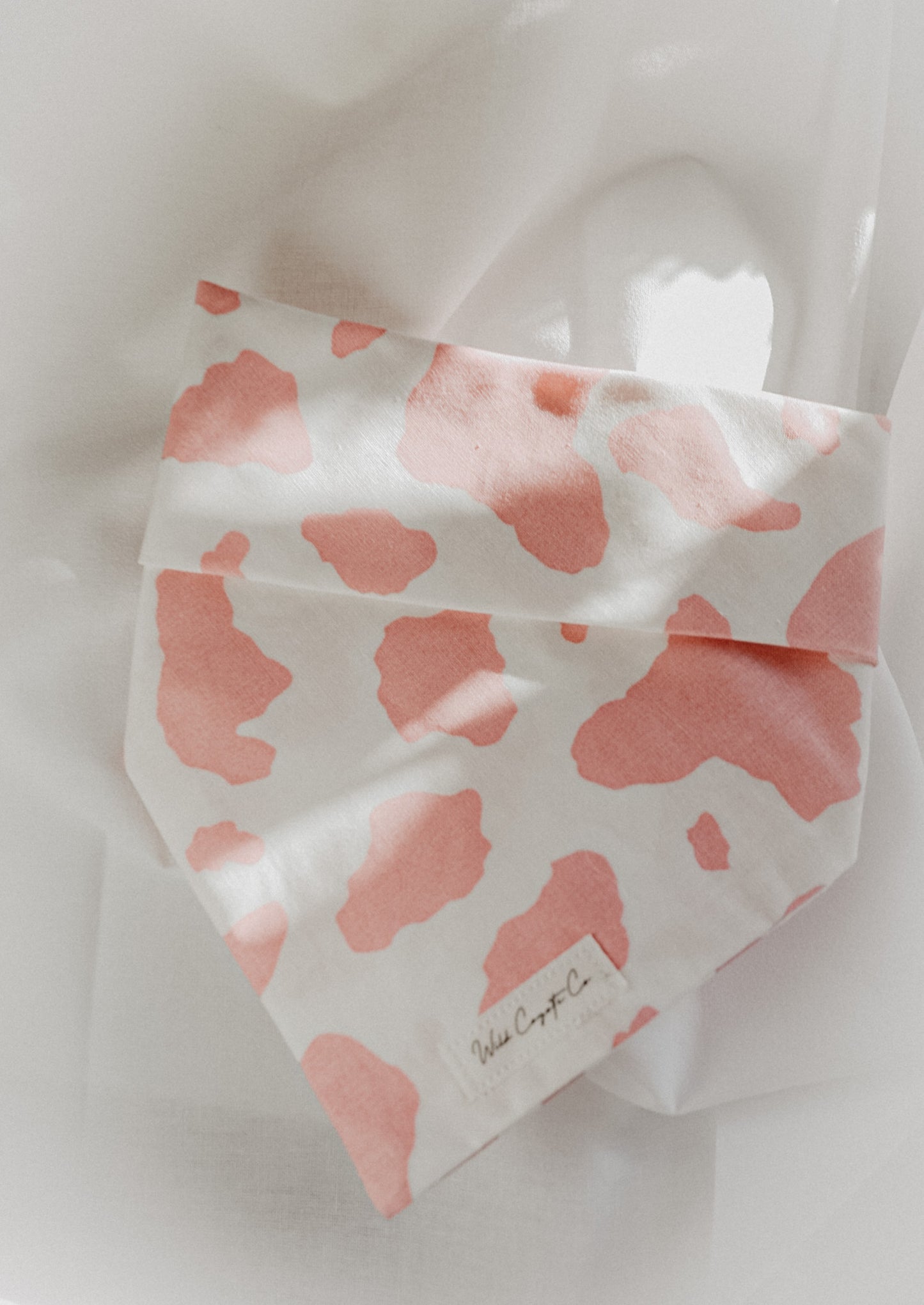 Pink cow print bandana