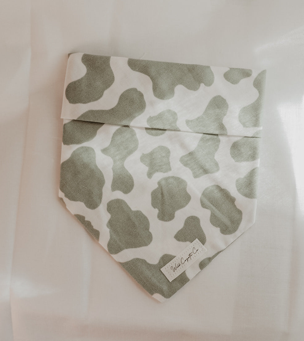 Green cow print bandana