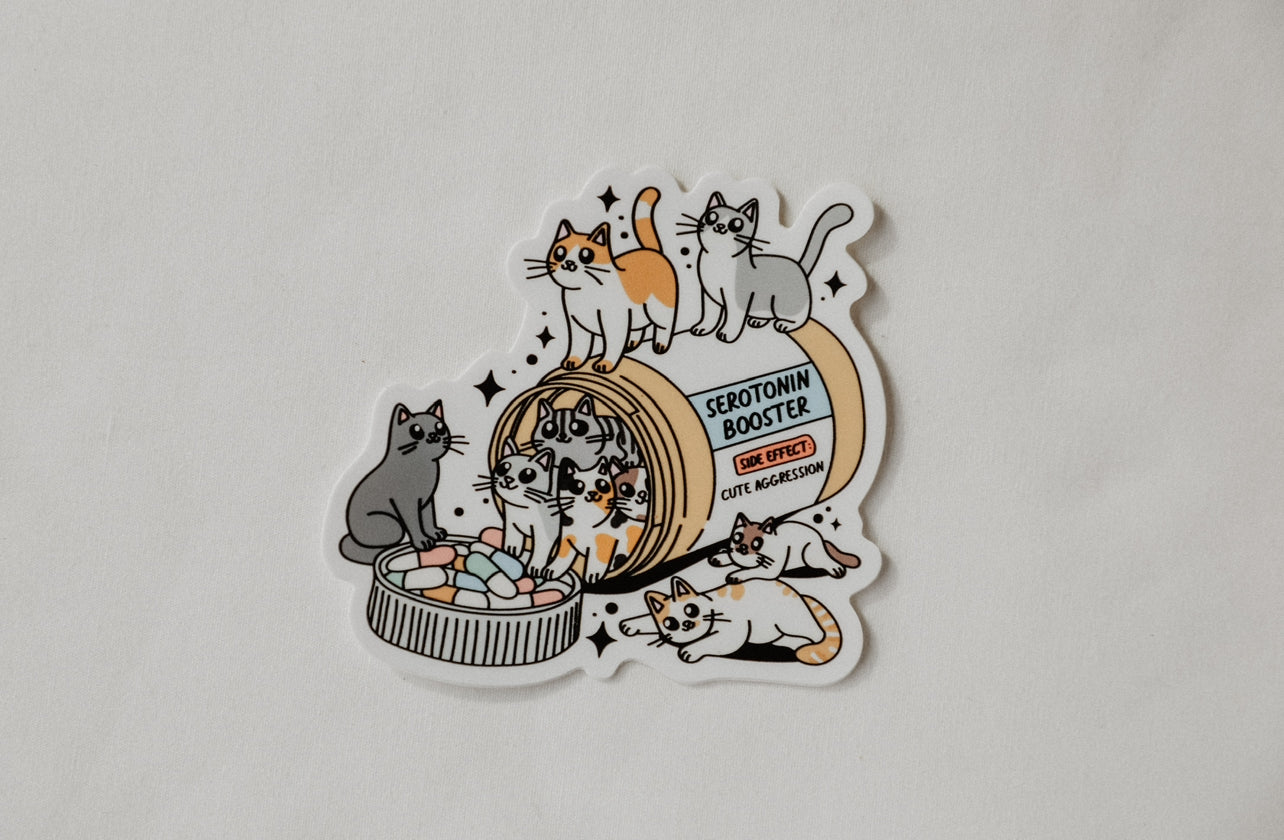 Serotonin booster -cat sticker