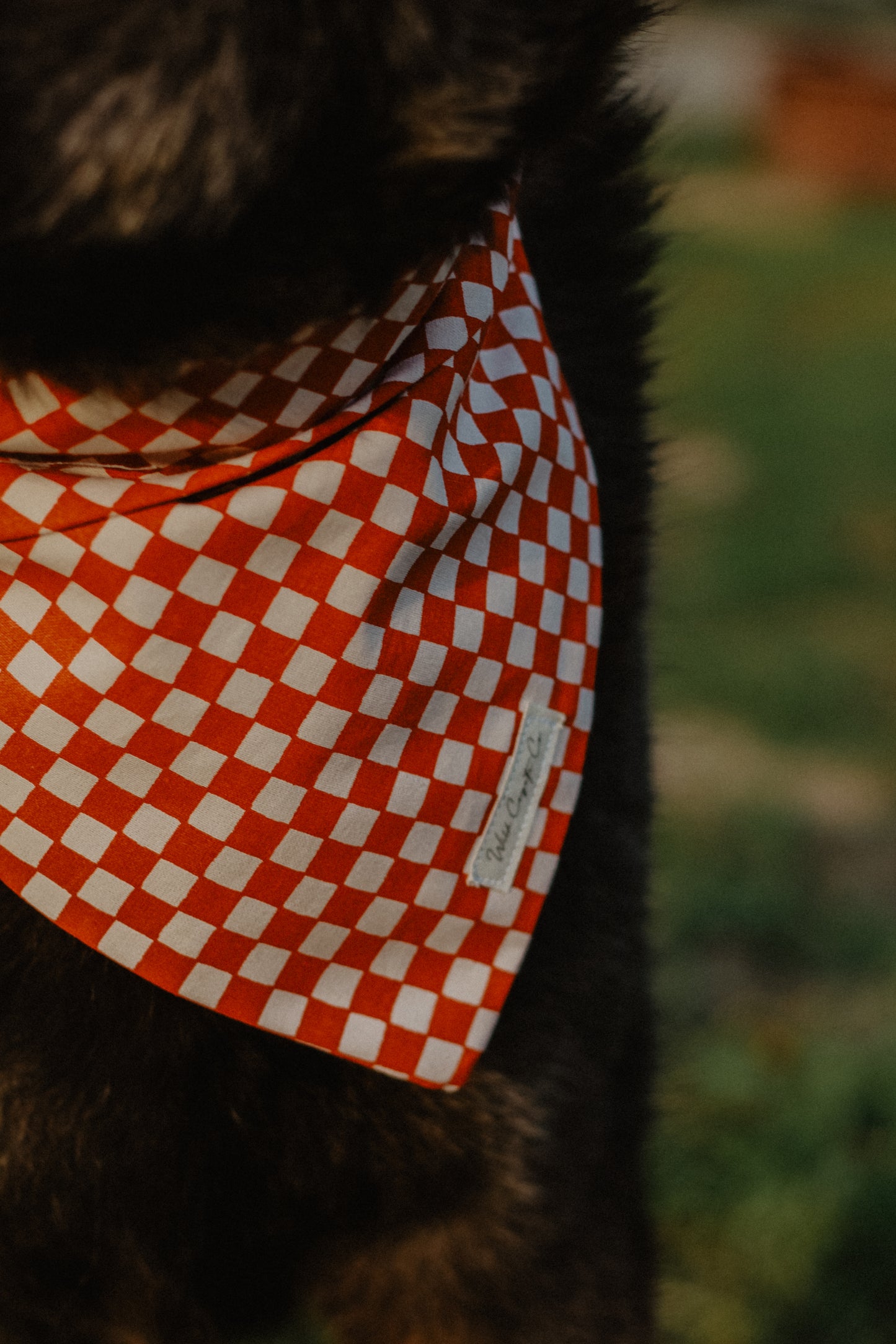 Rust checkered bandana